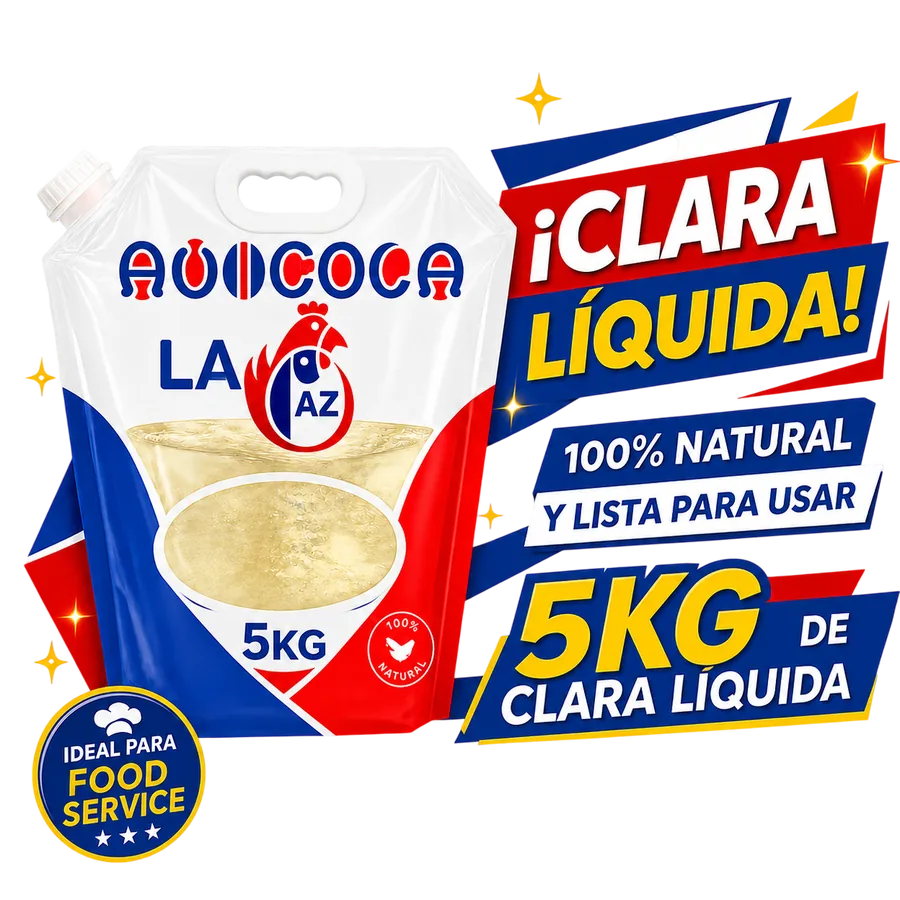 Clara líquida 5 kg Avícola La Paz — ideal para restaurantes y cocinas
